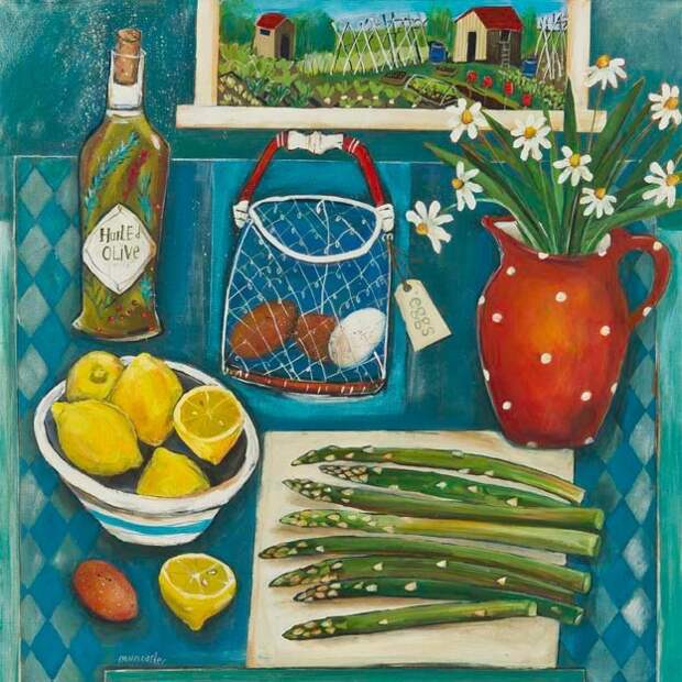 Натюрморт с улыбкой. Наивное искусство Jenny Muncaster,