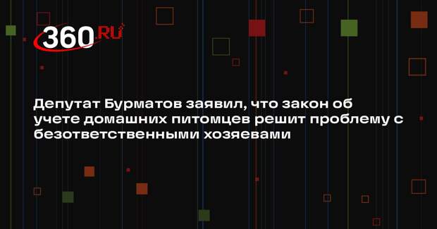 Депутат Бурматов заявил, что закон об учете домашних питомцев решит проблему с безответственными хозяевами