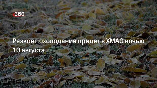 Резкое похолодание придет в ХМАО ночью 10 августа