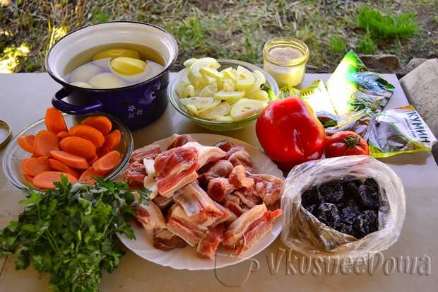 шурпа из свинины на костре