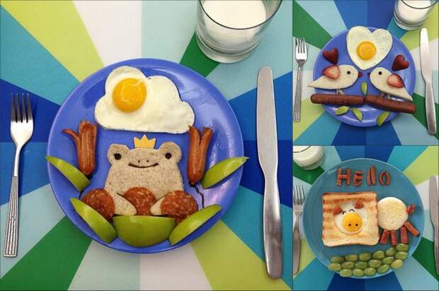 Креативные идеи для детских завтраков.