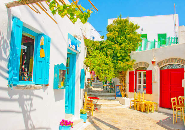 Amorgos Island, Greece архитектура, пейзаж, разноцветные города, юмор