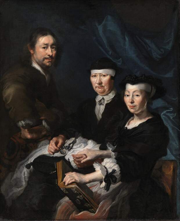 Karel van Mander III (1609/10-1670) - The Artist with his Family, Автор: Датская национальная галерея, Копенгаген (SMK) (Копенгаген (СМК) Датская национальная галерея)Датская национальная галерея, Копенгаген (SMK) (Живопись на Gallerix.ru)