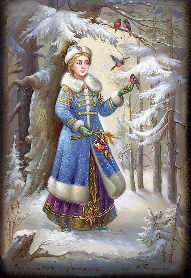 Русская зима Русская зима. Федоскинская лаковая миниатюра.