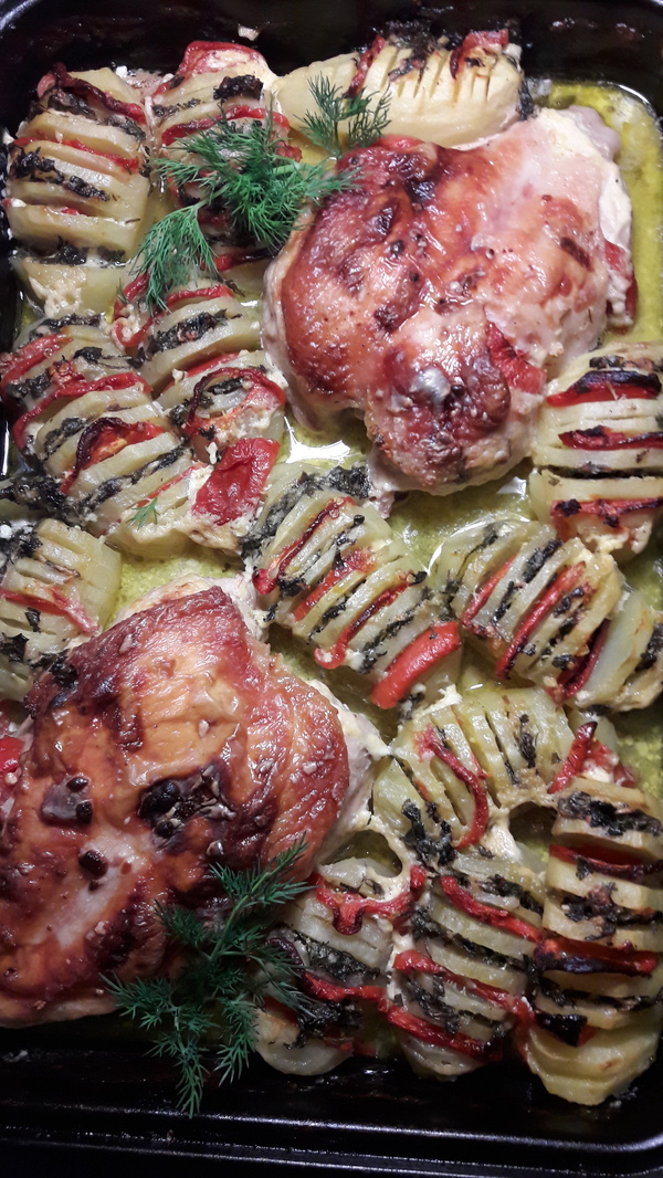 Куриные грудки запеченные с картофельными гармошками Рецепт, Кулинария, Вкусно, Курица, Картофель, Длиннопост