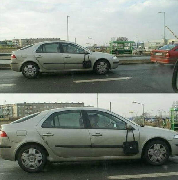 Девушка за рулем.