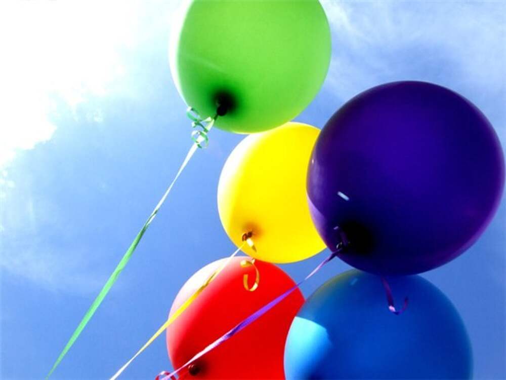 Открытки с воздушными шарами с днем