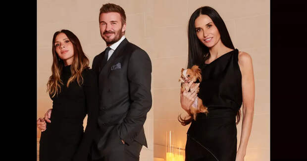 В компании Деми Мур и сыновей с их девушками: Виктория Бекхэм показала новые фото с вручения ордена в Париже