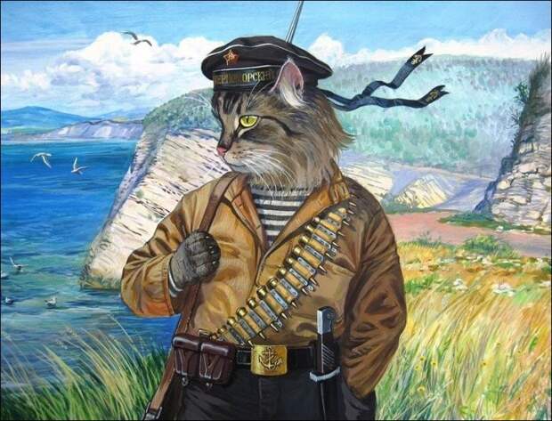 Военный моряк, душа в полоску (Талисман морской бригады). история, коты, факты