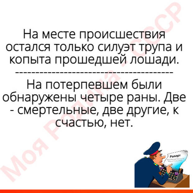 Так и запишем... Из показаний и милицейских протоколов
