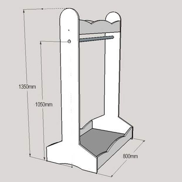 Напольная вешалка для одежды своими руками из дерева чертежи
