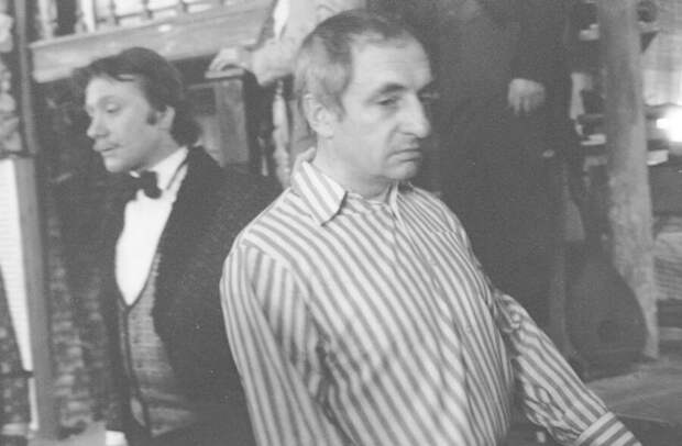 Андрей Миронов и Марк Захаров на съёмках "Обыкновенное чудо"
