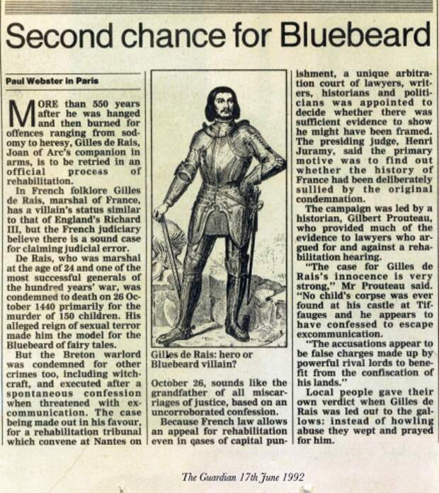 Заметка «Второй шанс Синей Бороды» в газете The Guardian