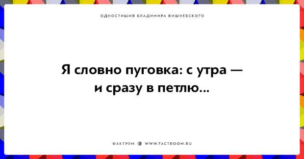 20 одностиший Владимира Вишневского для ценителей тонкого юмора