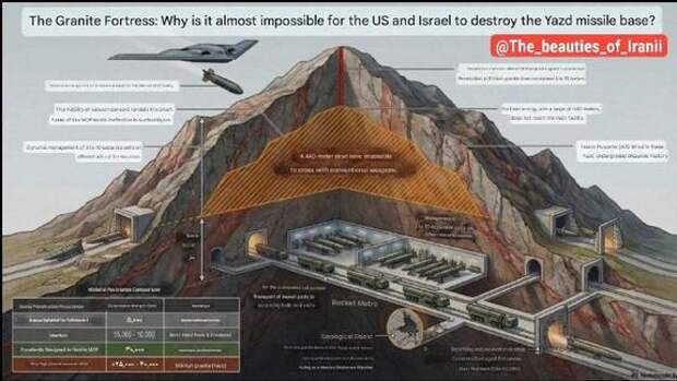 Город внутри скалы: как Иран спрятал ракеты там, где не пробьёт ни одна бомба