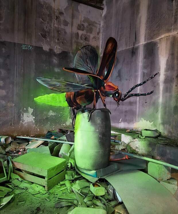 Зубодробительные 3D-граффити Серхио Одейта граффити, иллюзия, искусство, серхио одейт, улица, фото, художник
