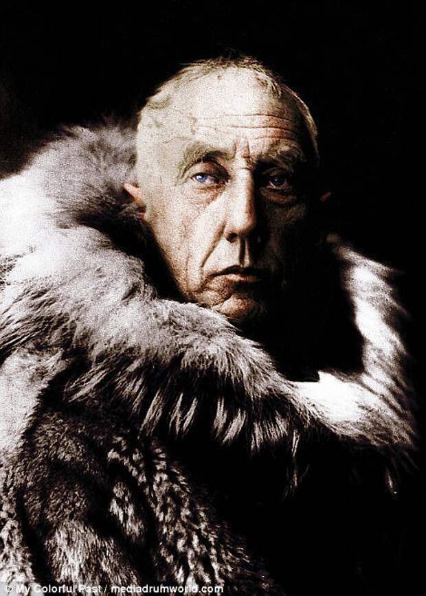 Руаль Амундсен - первый исследователь, достигший Южного полюса (1911) исторические фото, история, колоризация, полярники, полярные исследования, северный полюс, фото, экспедиции