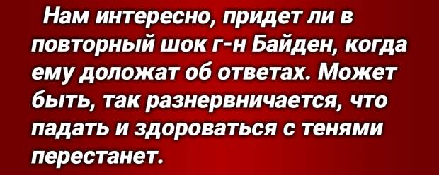 По заявлениям американских же журналистов, причина «дипломатической истерики» США — реакция Байдена на доклад о «недопустимо смелых» действиях России.-4