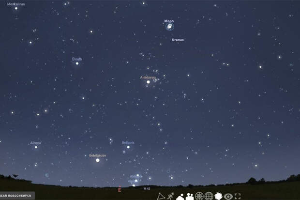 Луна «поглотит» Плеяды в небе над Новосибирском