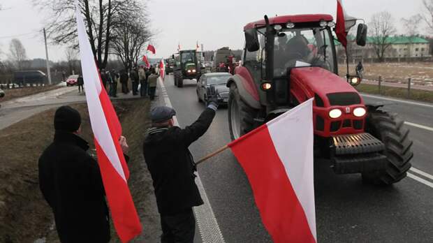 Фермеры в Польше разливают свиной навоз у границ с Белоруссией