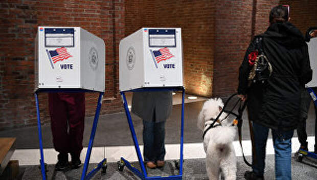 Избиратели голосуют на избирательном участке у Бруклинского музея в Нью-Йорке. Архивное фото.