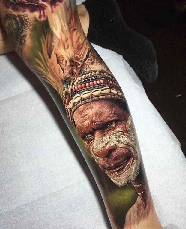 Tattoo artist Steve Butcher photorealistic color realism tattoo, portrait | Тату-мастер Steve Butcher фотореалистичные цветные татуировки , портретный реализм