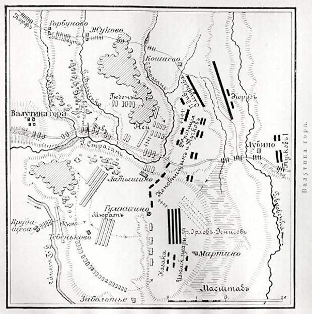Карта сражения у Валутиной горы