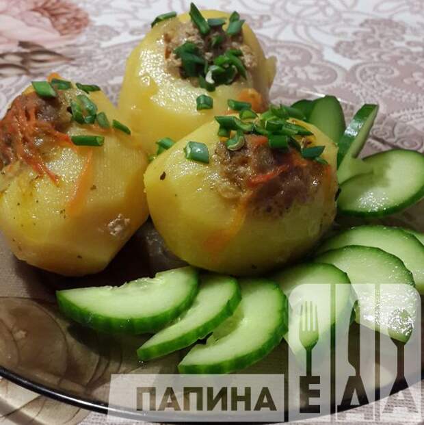Фаршированный картофель в духовке