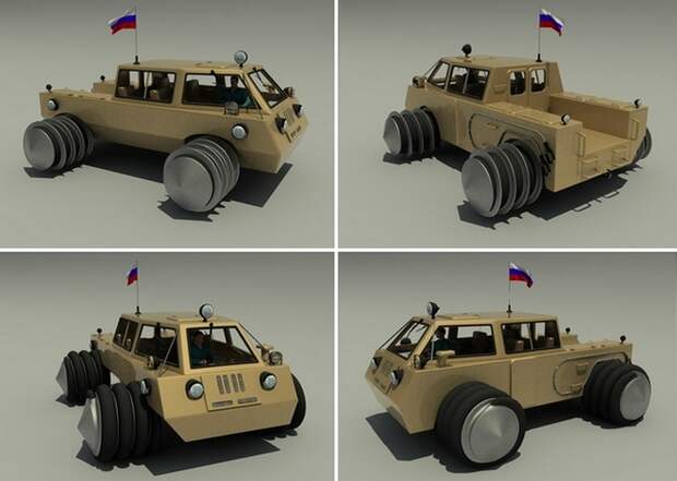 3-D модель российского вездехода TESH.