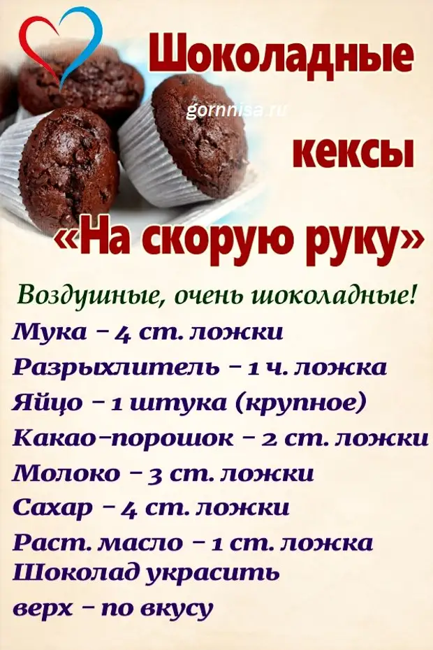 Легкий рецепт вкусного шоколадного кекса