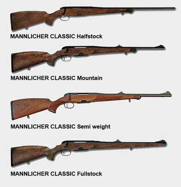 Модели карабина Steyr Manlicher Classic