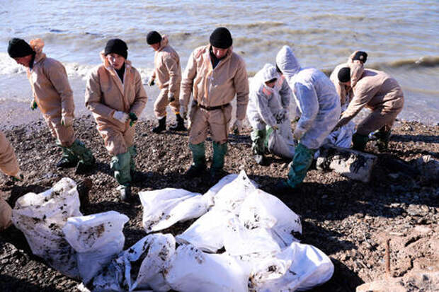 В Туапсе борются с разливом нефтепродуктов: где идут работы и как можно помочь