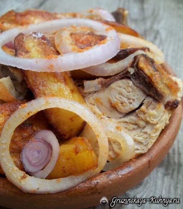 Оджахури из курицы с жареным картофелем (3)