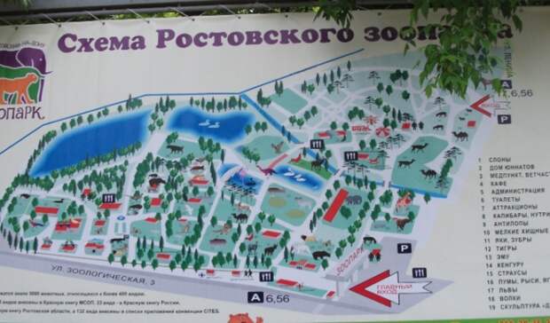 Схема зоопарка в ростове на дону