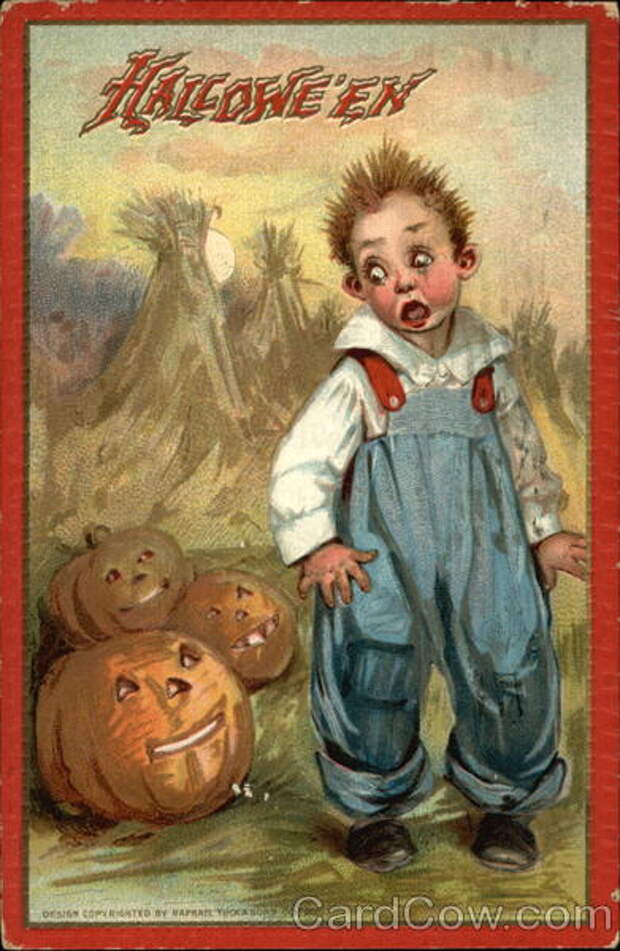 Halloween: Farm Boy with Jack O'Lanterns Frances Brundage
