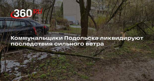 Коммунальщики Подольска ликвидируют последствия сильного ветра