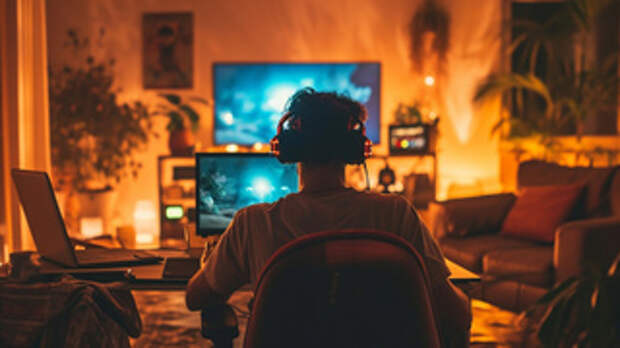 Геймер, компьютер / Сгенерировано Midjourney / amic.ru