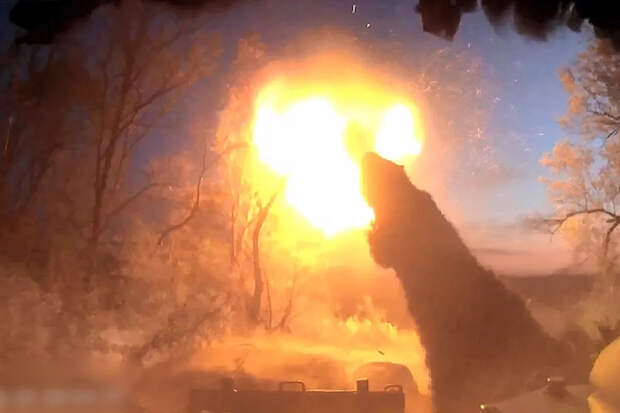 Танк Т-80БВМ ликвидировал пункт управления БПЛА ВСУ в Запорожской области