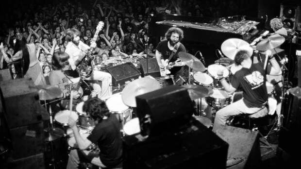 Grateful Dead perform at Winterland in San Francisco, March 1977. 