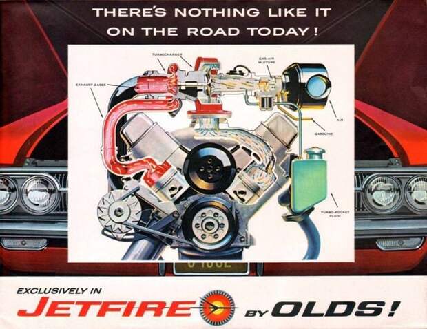 Первый автомобиль с турбонаддувом Первый автомобиль с турбонаддувом авто, turbo, турбина, oldsmobile