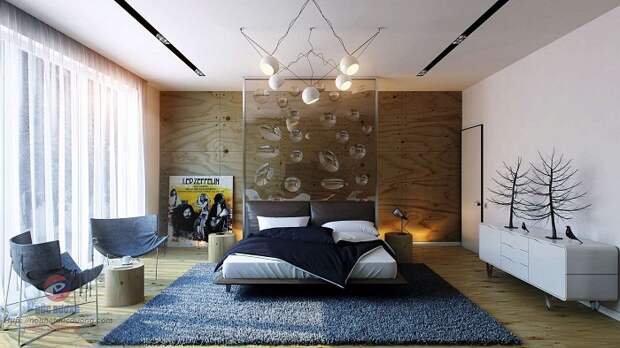 Хороший пример оформления спальной, что понравится однозначно и создаст просто крутой декор.