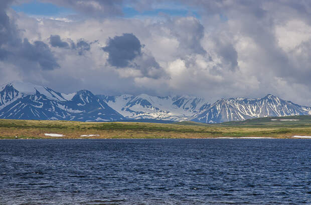 Озеро Кальджин-Коль и хребет Южный Алтай алтай, путешествия, россия, укок, фото