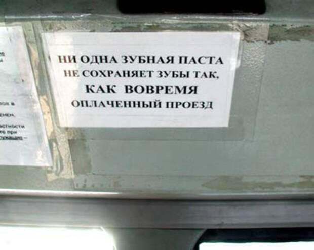 Забавные объявления из маршруток
