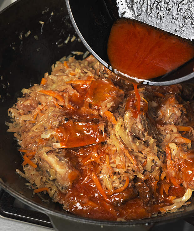 Тушеная капуста, картофельное пюре