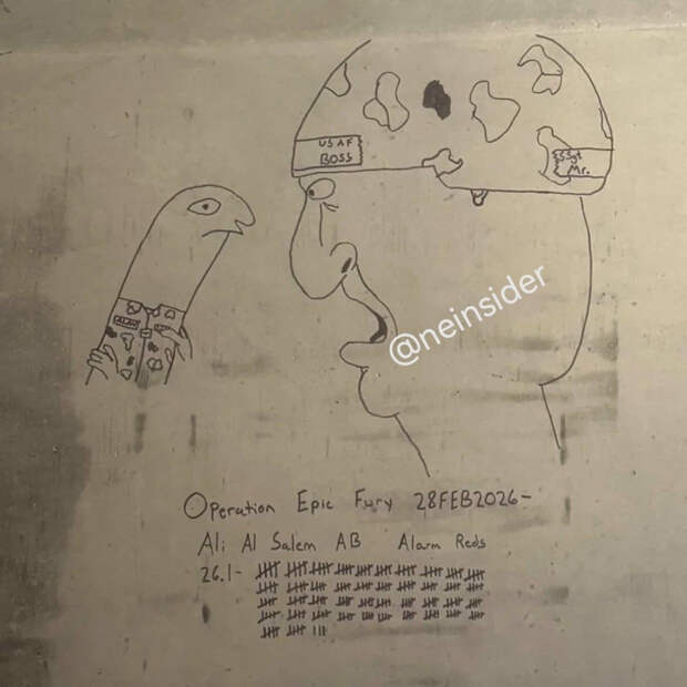 Рисунке из бункера на авиабазе Ас-Салем