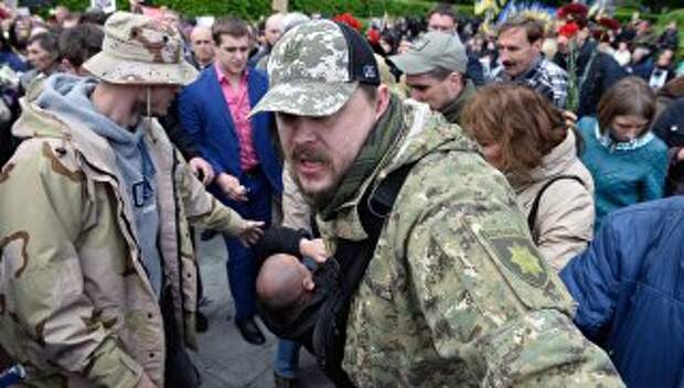 Акция протеста украинских радикалов в Киеве. Архивное офото