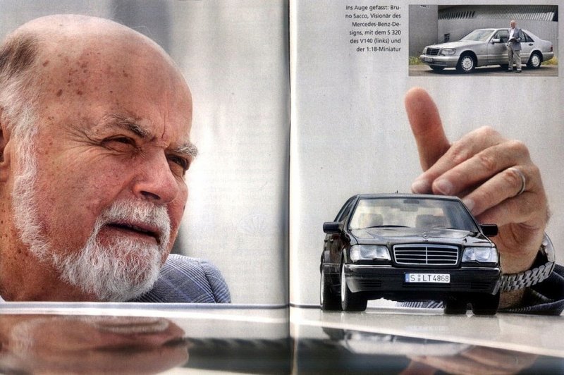 Бруно Сакко и W140 — отличный вышел автомобиль! mercedes, mercedes-benz, авто, автодизайн, автомобили, дизайнер