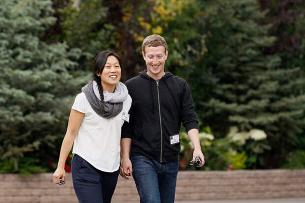 Марк Цукерберг и его жена Присцилла Чан