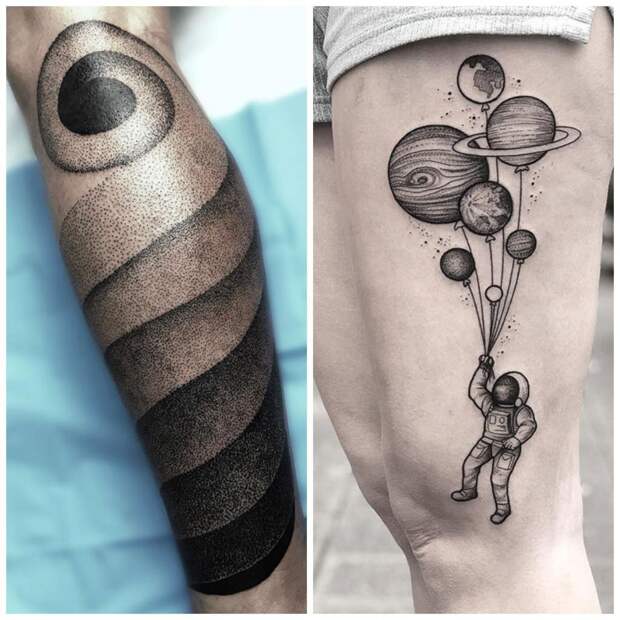 Фотографии оригинальных татуировок на ногах