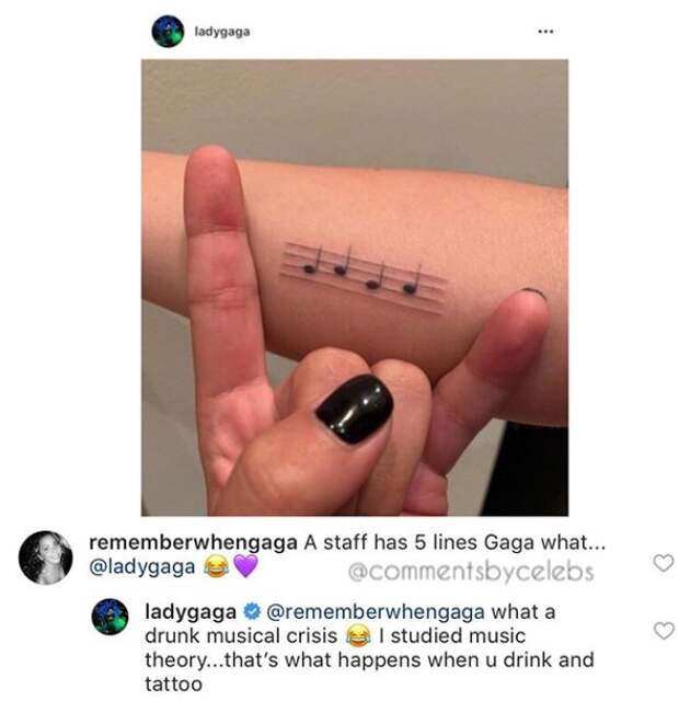Леди Гага облажалась с новой татуировкой и свалила всю вину на алкоголь